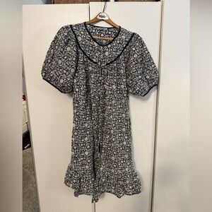 Batsheva Black and White Snap House Dress.